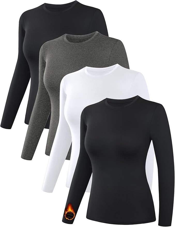 Dalavch Women's Fleece Lined Thermal Compression Base Layer